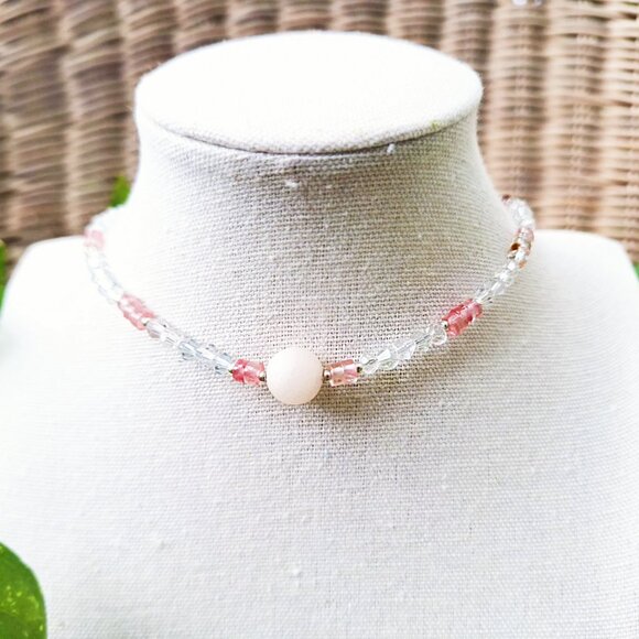 Ethereal Crystal Choker – Aventurine Jewelry, Balletcore Necklace, Fairycore - Picture 8 of 9